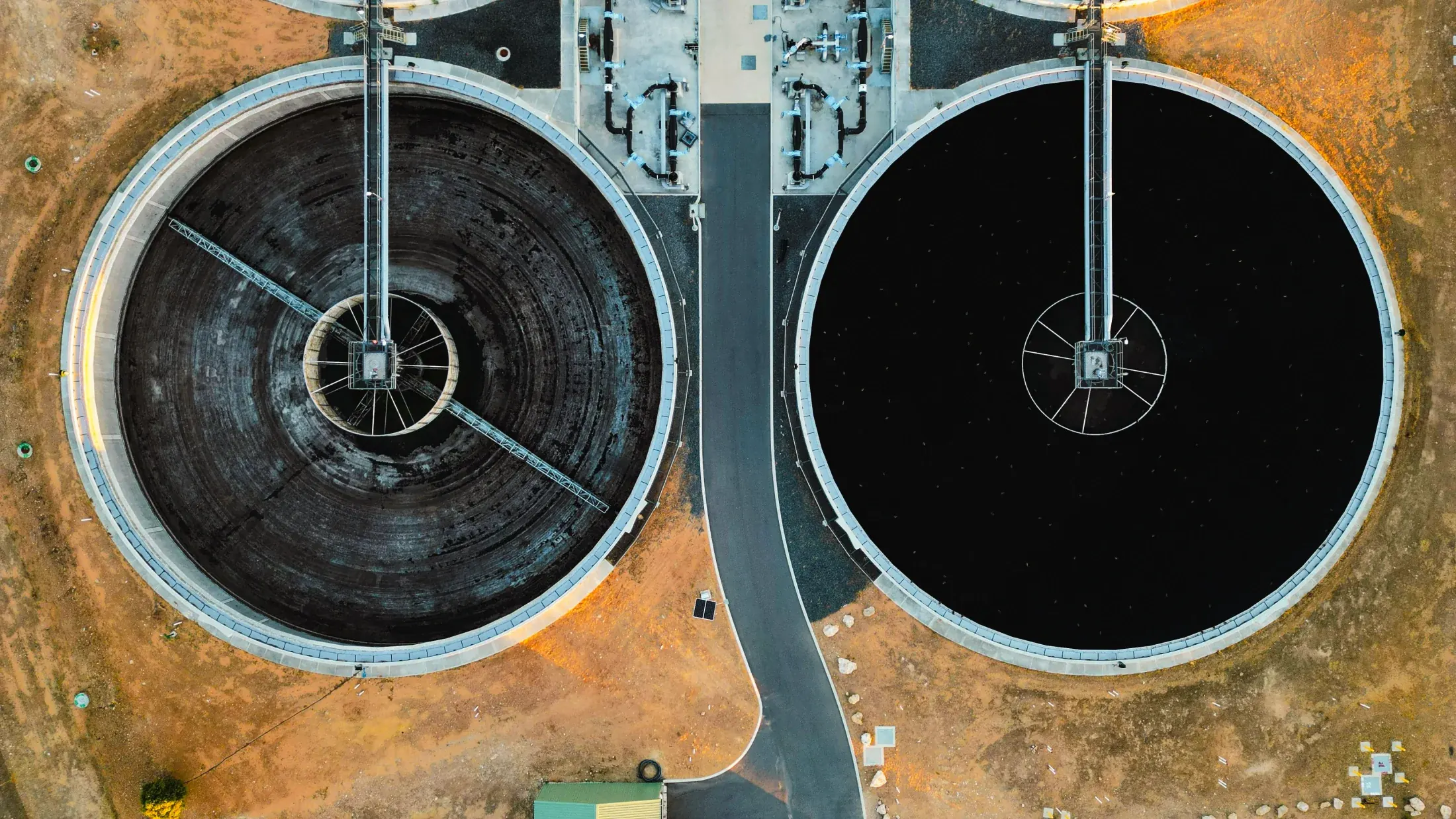 Large centralized wastewater treatment facility